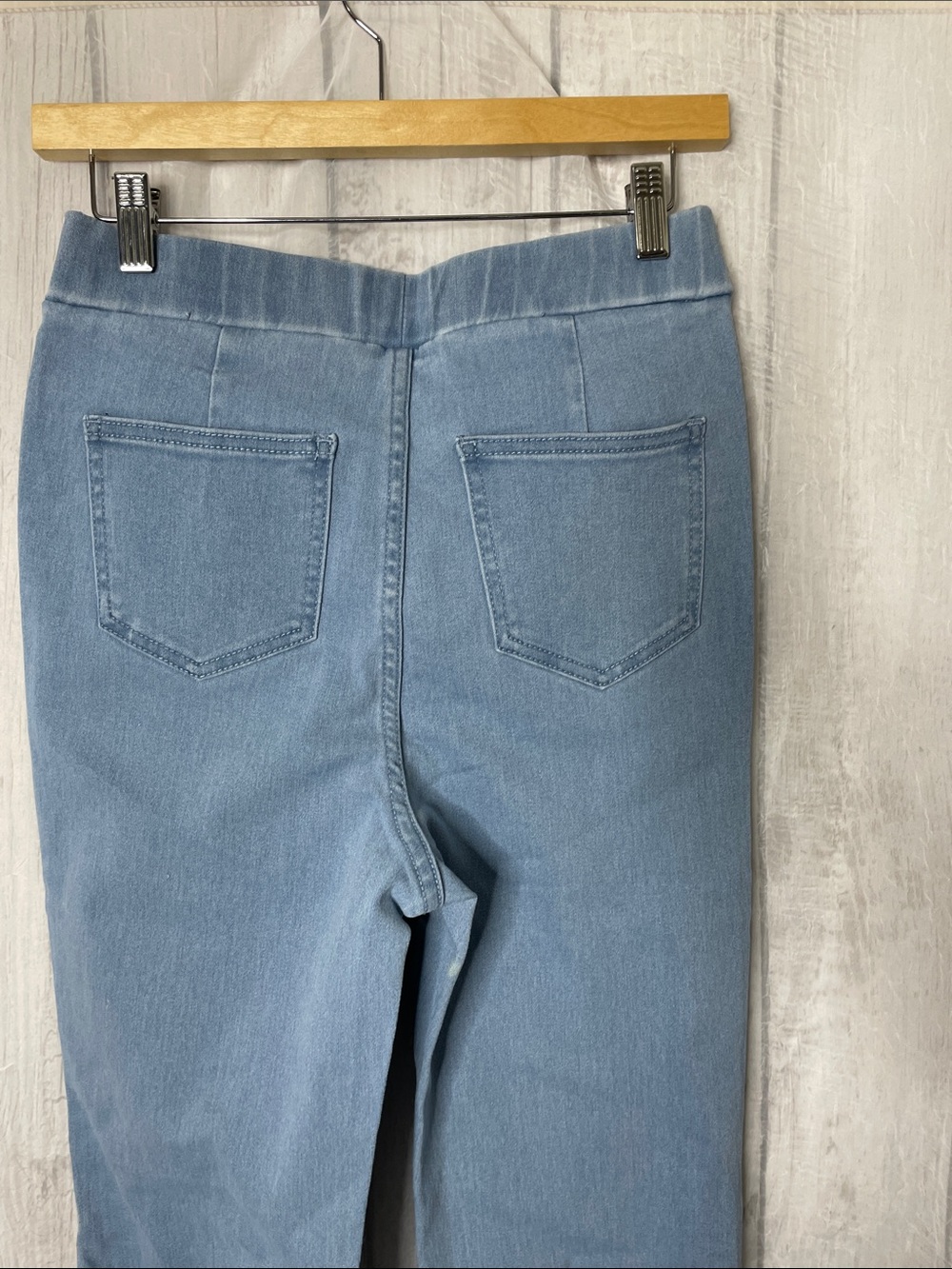 Three Bird Nest Light Blue Flare Pants. - Picture 6 of 8